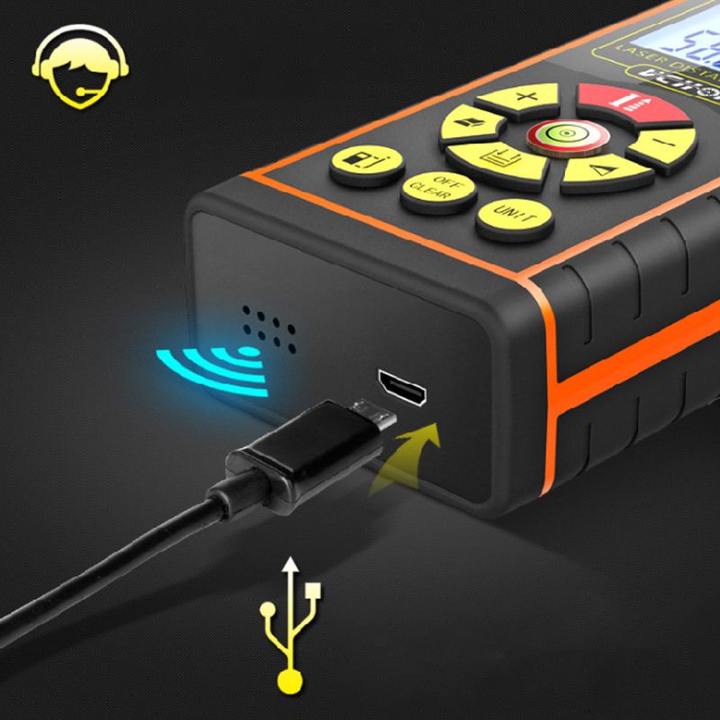 40/60/80/100m Handheld Infrared Ray Distance Meter 360°Level Bubble Area Measure