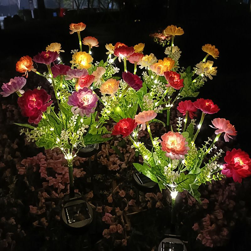 Lyskæder til havebrug til terrasse bryllupsfest dekoration blomsterfest lampe solcelledrevet udendørs sne lotusblomst græsplæne lampe