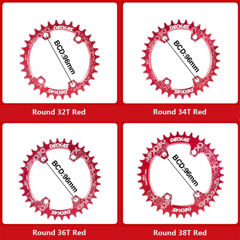 Deckas 96BCD Round / Oval Narrow Wide Chainring 32T 34T 36T 38T Mountain Bike Chainring for SHIMANO XT SLX M7000/M8000/M9000