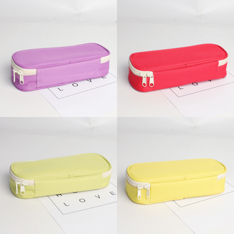 1 stk. enkelhet studentpenal i ensfarget farge, oppbevaringsveske i lerret med høy kapasitet, til skoleting