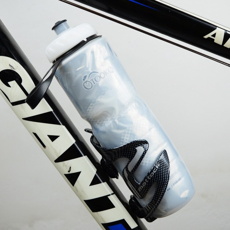 Mtb cykel cykel flaska vatten flaskor dubbla lager hålla cool vattenkokare utomhus sport bett ventil munstycke cykel tillbehör: Flisa