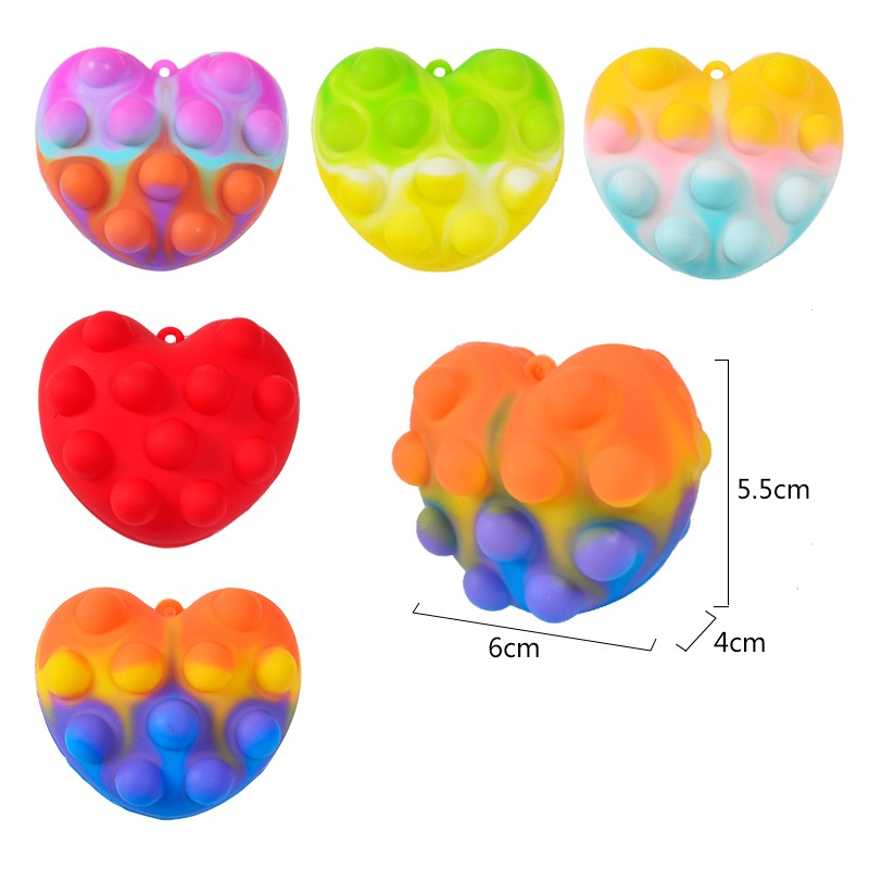 Heart-shaped Stress Ball 3D Squishy Love Fidget Toys Silicone Decompression Silicone Squeeze Fidget Ball Fidget Sensory Toy 2022