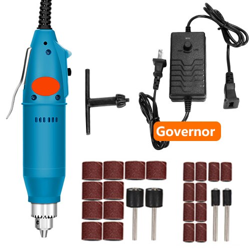 Mini taladro eléctrico de 110V/220V, herramienta rotativa de estilo Dremel con velocidad Variable positiva y negativa, herramientas eléctricas de molienda, bolígrafo grabador: Blue