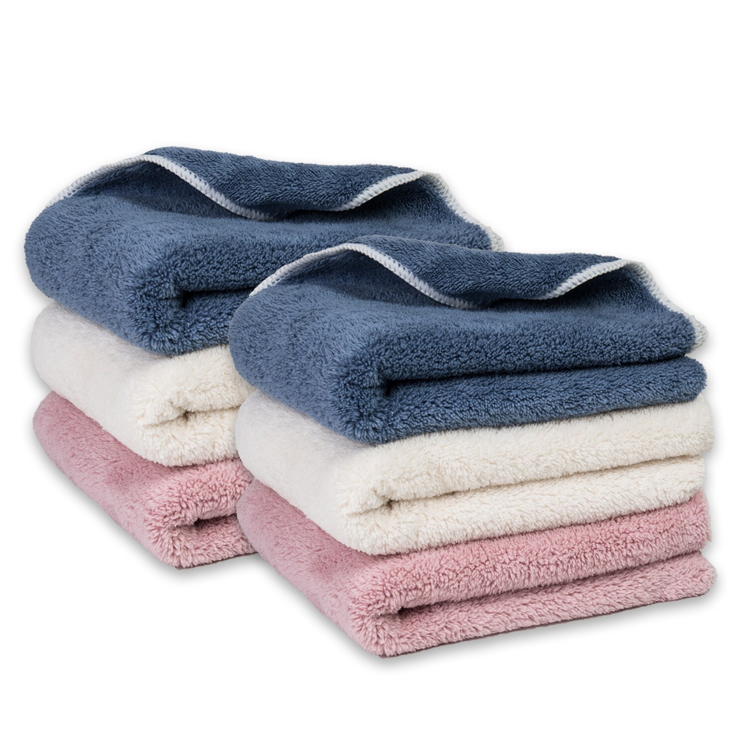 Face towel super soft and super absorbent not easy to fade skin-friendly 100% coral fleece material 35 × 75cm 6 packs