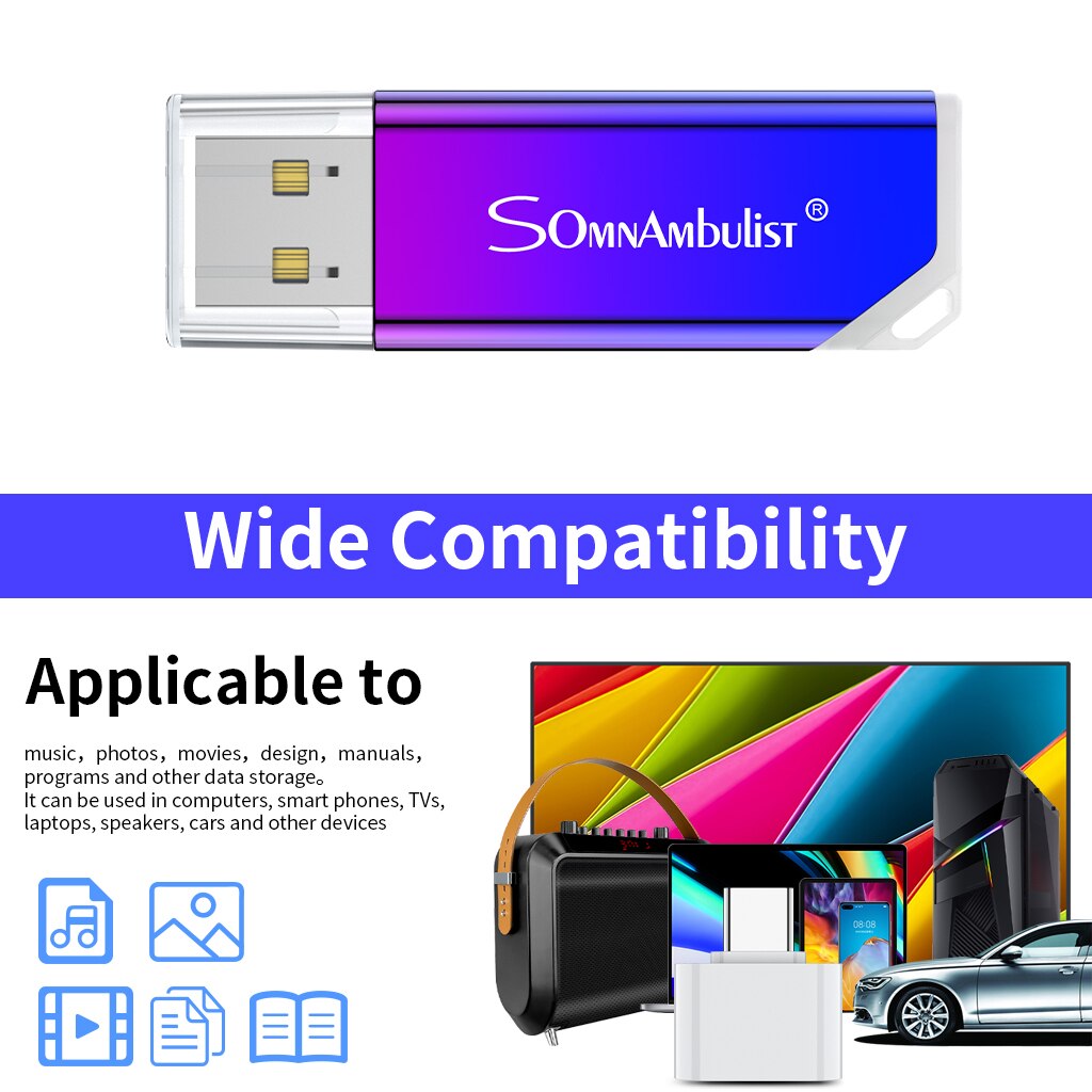 Memoria USB 3,0 de Metal con gradiente fino, 8GB, 16GB, 32GB, 64GB, 128GB, 256GB, externa, 3,0