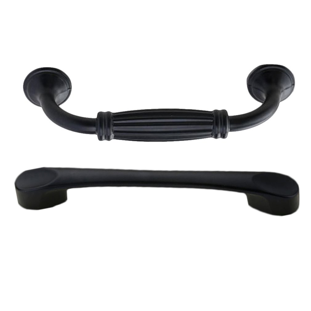 Aluminum alloy Door Handles Wardrobe Drawer Pull Kitchen Cabinet Handles for Furniture Handles black Hardware Accessories
