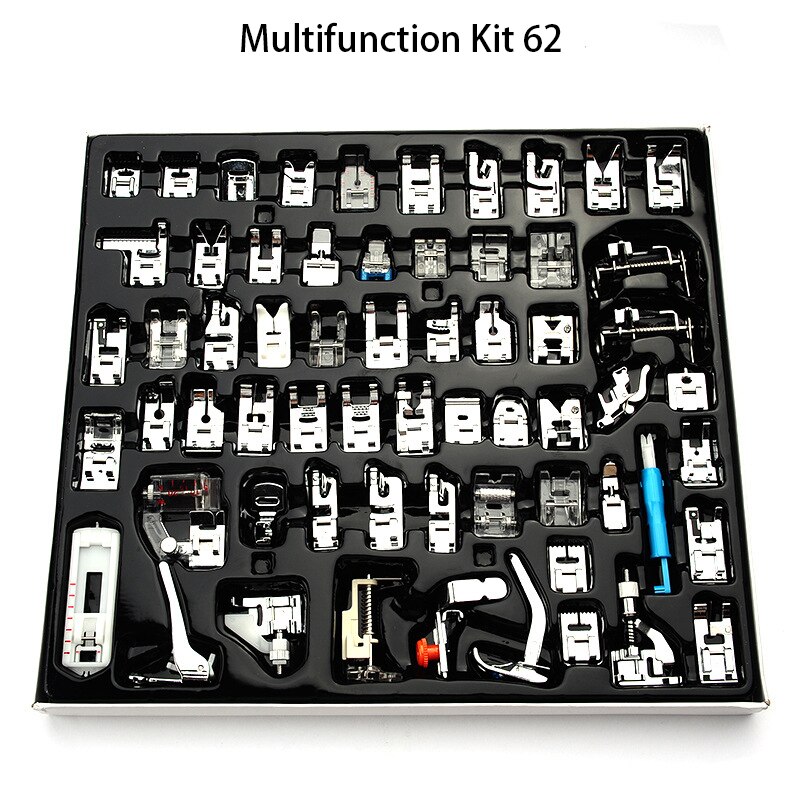 11/32/48/72PCS Sewing Machine Supplies Presser Foot Feet Accessories Singer Brother Sew Kit Braiding Blind Stitch Overlock Parts: 62PCS Presser Foot