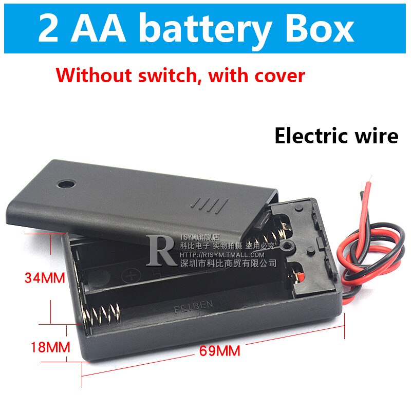 Aa batteri förvaringsbox aa batteripaket fodral självbatterihållare cellbox aa batterihållare med strömbrytare och lock 1-8x 4 st: 2x batteri box-sw