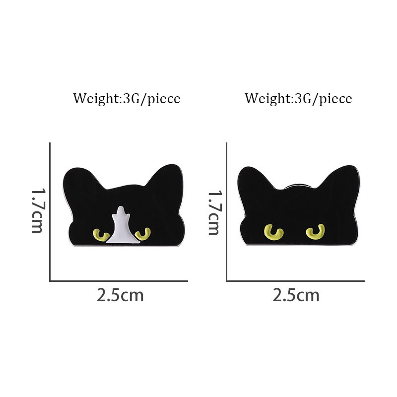 Kleine Zwarte Kat Patch Broche Pin Kleding Tassen Badge Metalen Broches voor Schoenen Badges Applique voor DIY Kleding