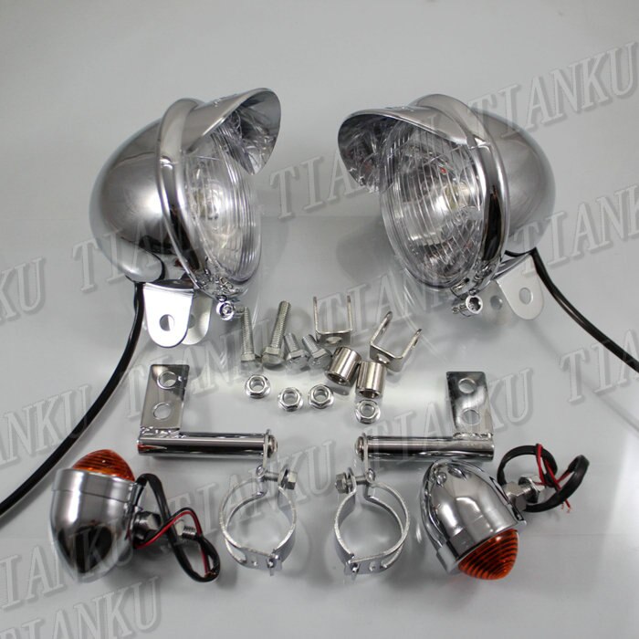 Turn Signal + Spot light Brackets Fork Mount For Suzuki Boulevard C50 Volusia 800 C90 M109R C109 Marauder 800 M50 Intruder: Chromed