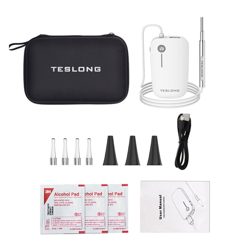 3.9mm wifi øre endoskop kamera til iphone  ip67 3 in 1 type c otoscope usb visuel øre ske inspektionskamera til ios android pc: Trådløst internet / 4.3mm