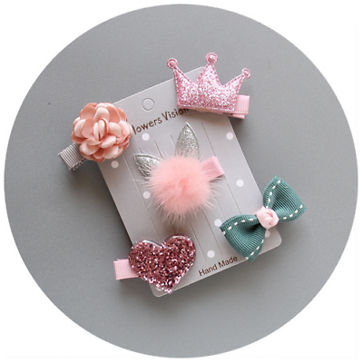 5Pcs Gemengde Cartoon Stijlen Baby Kids Meisjes Haarspeld Haar Clips Sieraden Decor