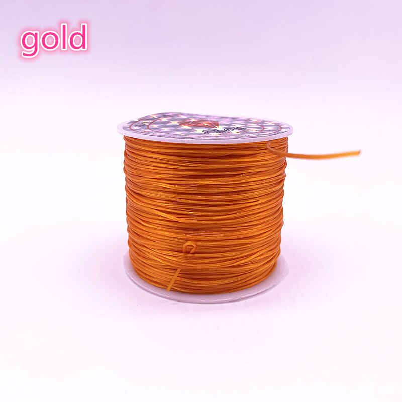 50M/Roll Flexible Elastic Crystal Line Rope Cord For Jewelry Making Beading Bracelet Wire Fishing Thread Rope Color U Pick: gold