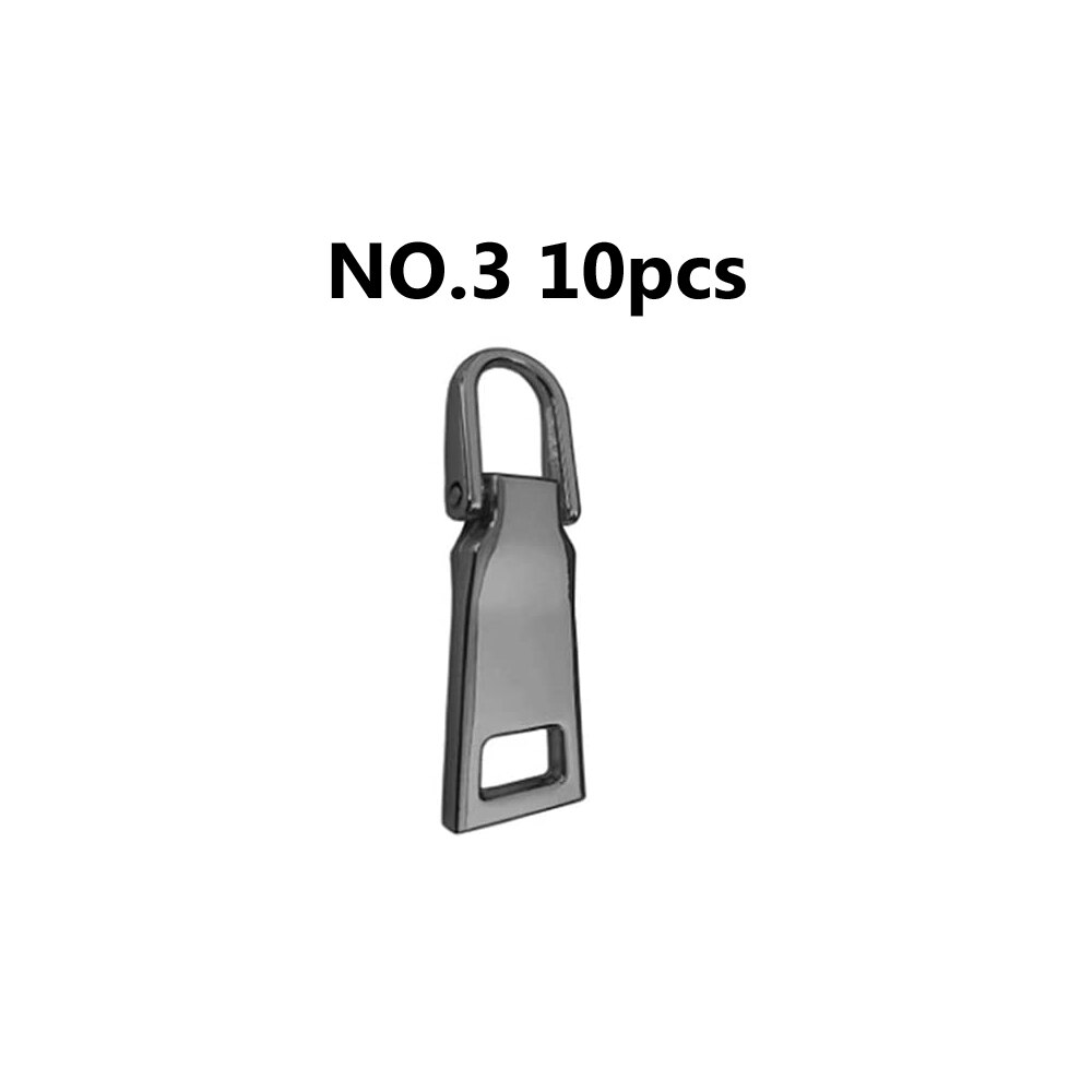 10pcs Zipper Pull Tabs Zip Fixer Replacements for Crafts Zipper Replacement Zipper Repair Kit DIY Detachable Zipper Pull Tab: 3
