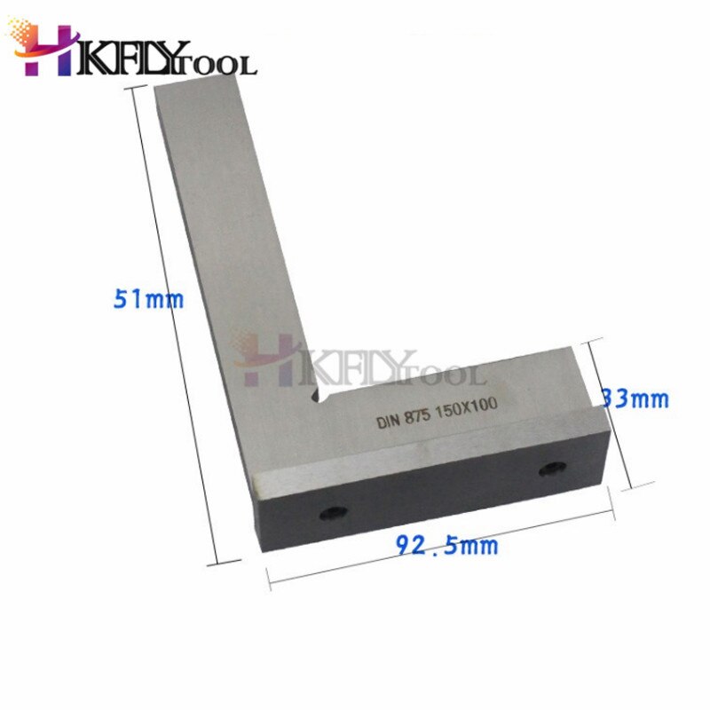 Regla de hoja de ángulo de 90 grados, regla cuadrada de borde plano de acero inoxidable con Base ancha, herramienta de medición de Base ancha Industrial, 1 ud.