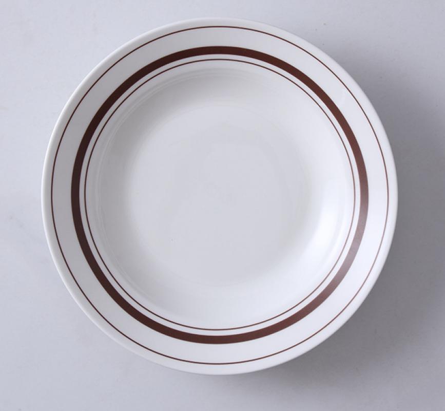 Line Ceramic Plates Nordic Breakfast Dessert Cake Pasta Bread Personality Simple Home Restaurant Durable Deep Plates: Red