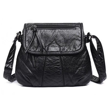 Yogodlns Neue Frauen Handtasche Gewaschen Leder Schulter Umhängetasche Lässig Platz Tasche Bolsa Feminina Umhängetaschen: black