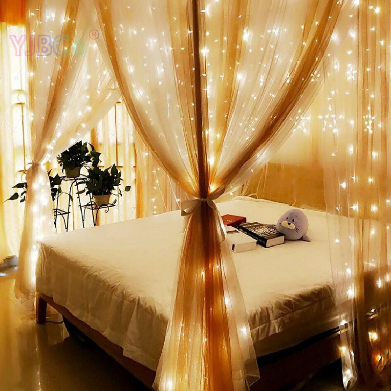 4*0.6/3*1/3*2/3*3M Led Ijspegel Gordijn Fairy String Light Fairy Kerst licht Voor Bruiloft Home Party Decoratie 220V Eu Plug