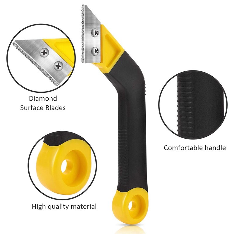3 Pcs 8-Inch Angled Grout Hand Saw Tile Grout Saw Grout Removal Tool Diamond Surface Blades for Tile Grout Cleaning