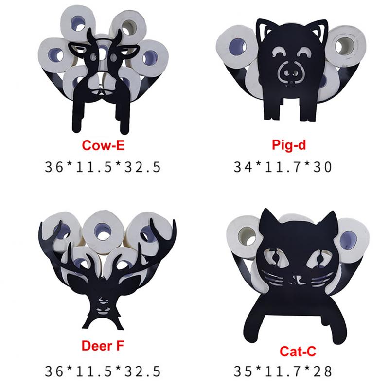 Soporte de papel para decoración de animales, estante de almacenamiento de papel de baño, Portarrollos de papel higiénico, Gato casero, vaca, artesanía, adornos Accesorios