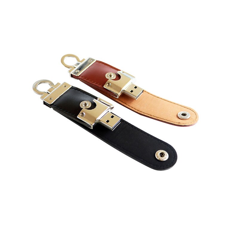 USB flash drive Leather metal keyring Pendrive creativo USB 2.0 32gb 16gb 8gb 4gb