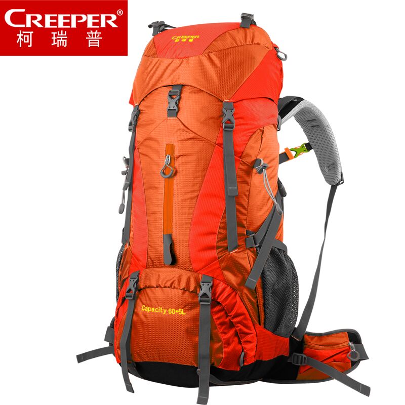 Creeper Impermeabile Professionale di Trasporto libero Zaino Telaio Interno Arrampicata Campeggio Trekking Zaino Alpinismo Bag 60 + 5L: Orange