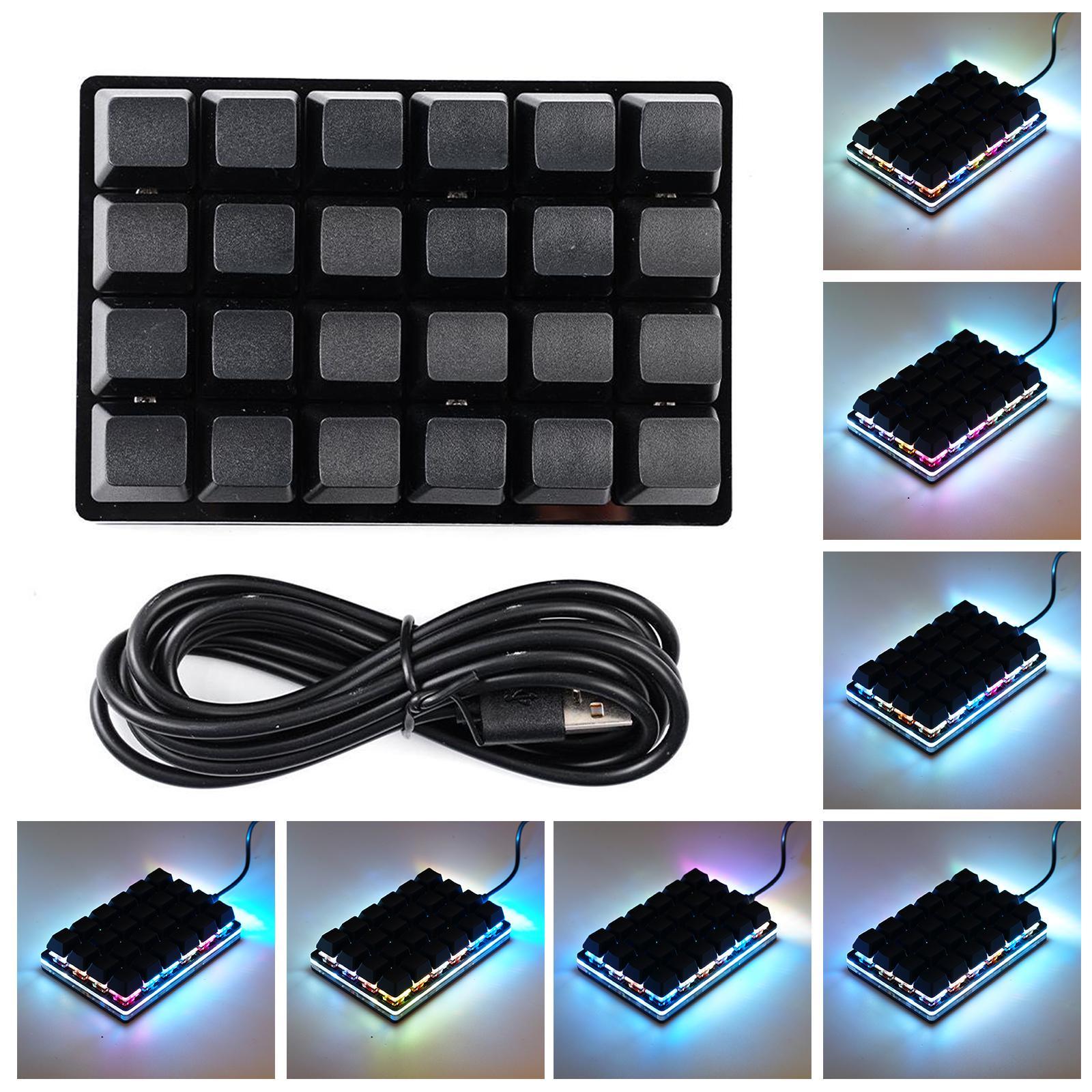 USB Programming Macro Custom Mechanical Keyboard RGB 24/16/12/9/8/4/3/2 Key Copy and Paste DIY Gaming Mini Keypad Macropad: Silver