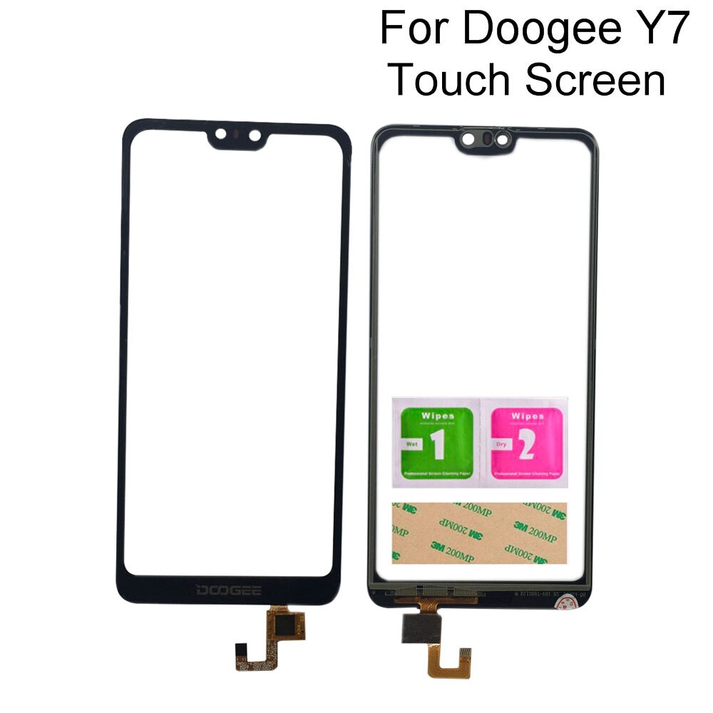Écran tactile de 5.84 pouces pour Doogee N10, numériseur d'écran tactile pour Doogee Y7, capteur d'écran tactile, outils en verre avant, lingettes
