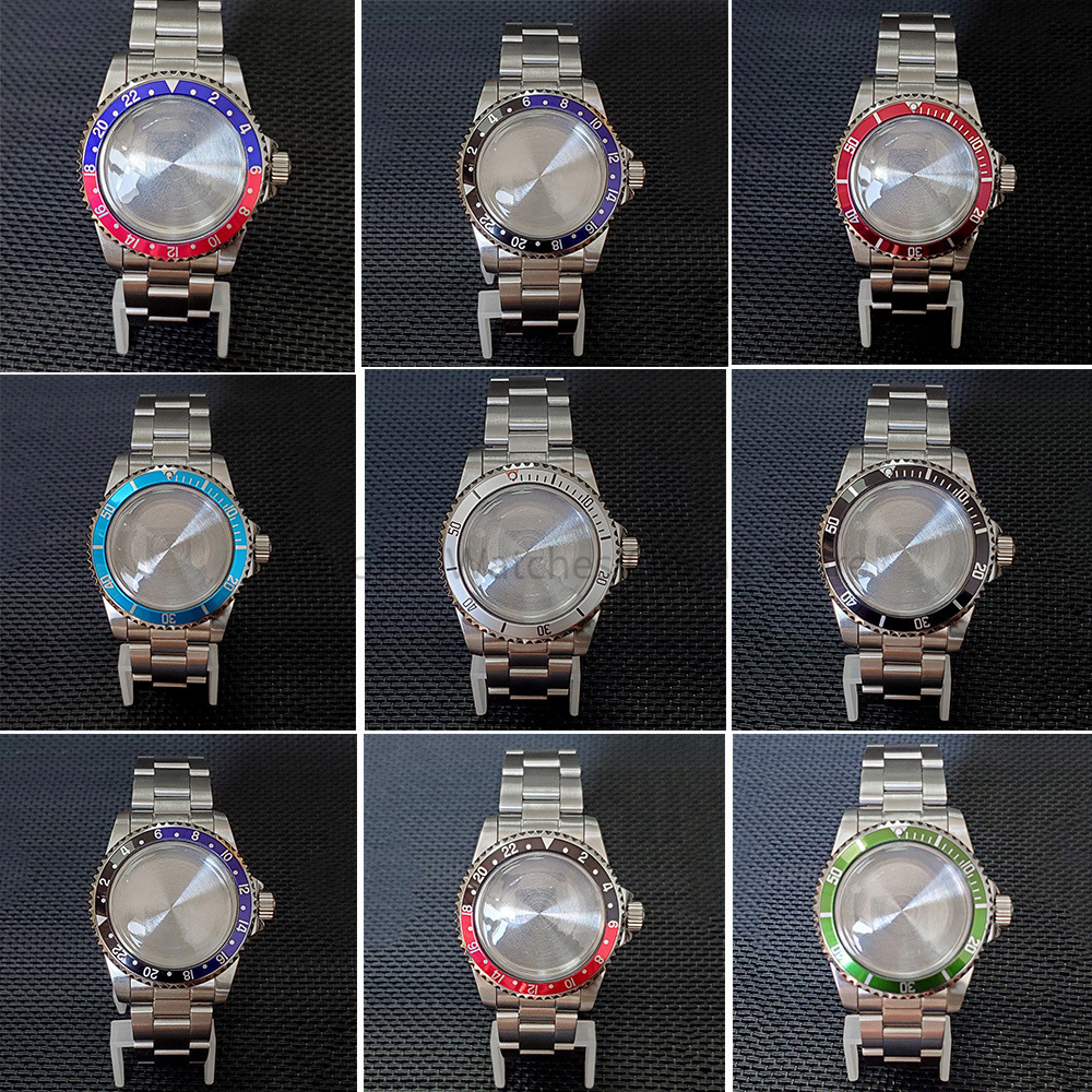 39.5Mm Rvs Horloge Case + Strap Waterdicht Horloge Accessoires Voor Japan NH35/NH36 Beweging