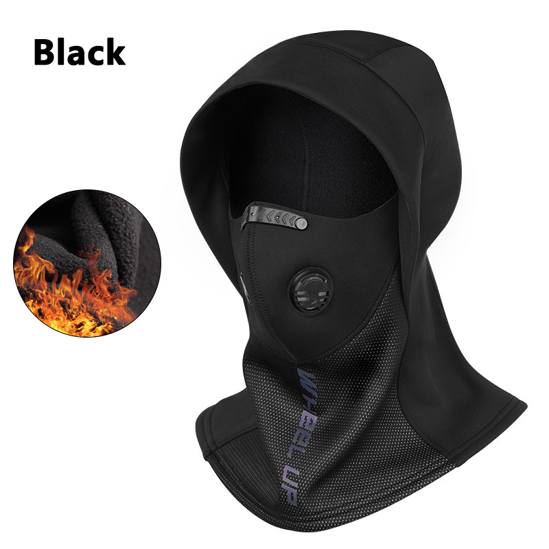Wiel Up Winter Kap Rijden Masker Winddicht Koude Bescherming Gezicht Warm Outdoor Sportartikelen Mannen En Vrouwen Motorfiets Cover: Black