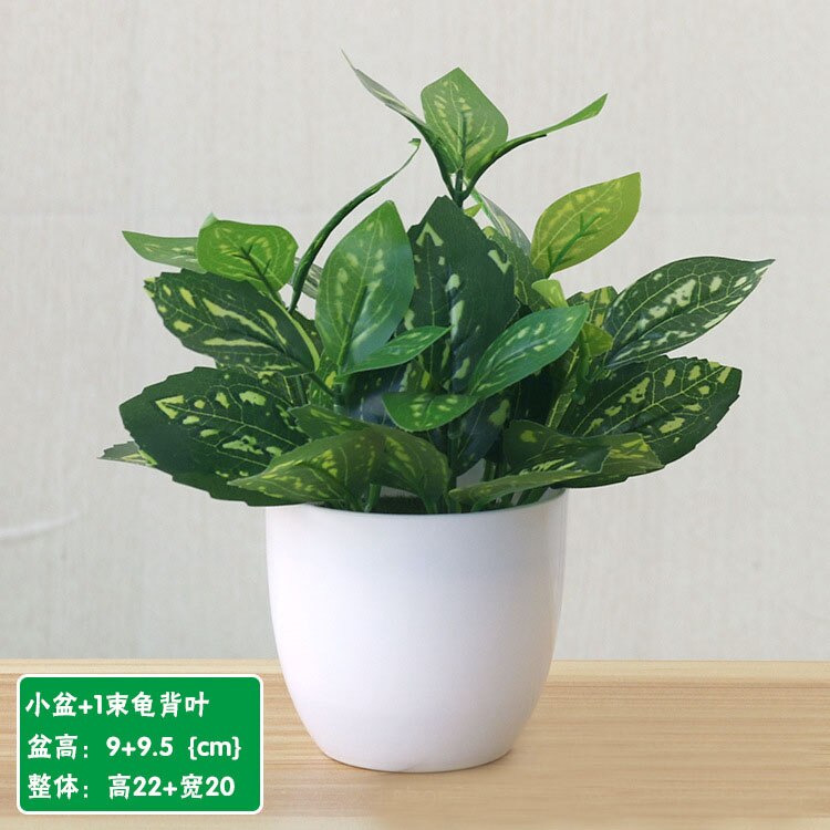 22cm artificiel vert aneth persan feuilles plantes bonsaï maison salon balcon bureau décoration blanc en pot plantes bonsaï: Style 13