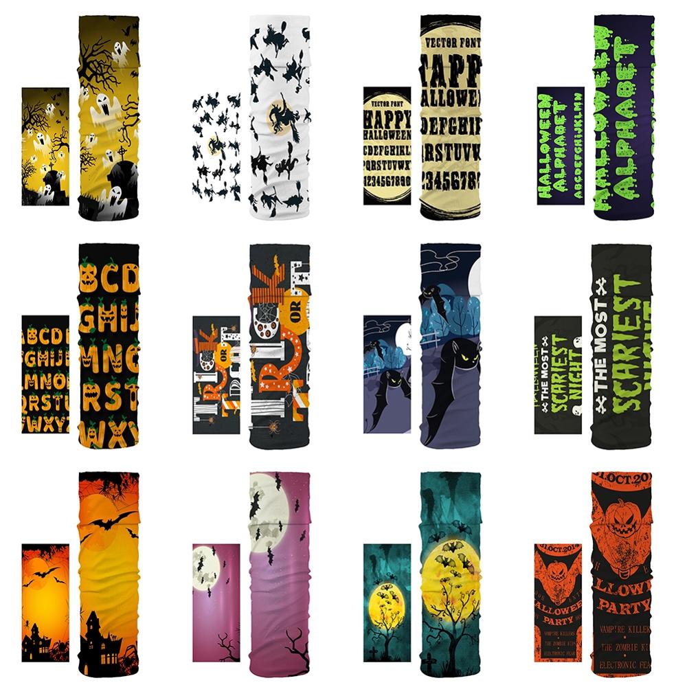 Stofdichte hoofdband halloween pompoen polyester unisex biker magische buis hoofdband naadloze hoofdband coole hoofdband sport hoofdband