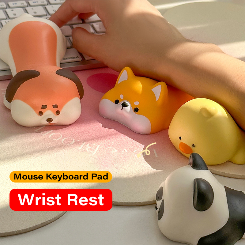 Cute Animal Wrist Rest Mouse Pad Support Ergonomics Memory Foam Desktop Computer Laptop Arm Rest Cat Dog Duck Panda Toys