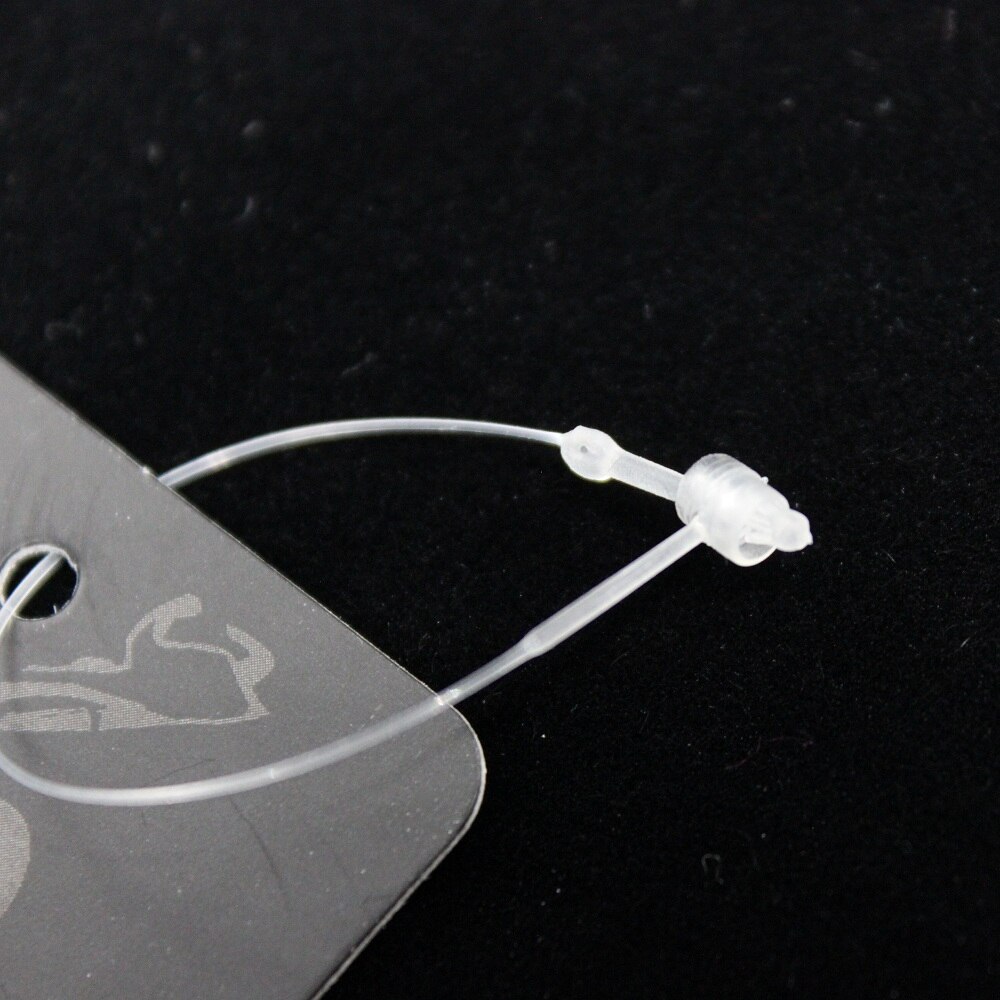 5000pcs 3'' security hang tag loop plastic tag tie fastener transparent hang tag snap lock pin round head