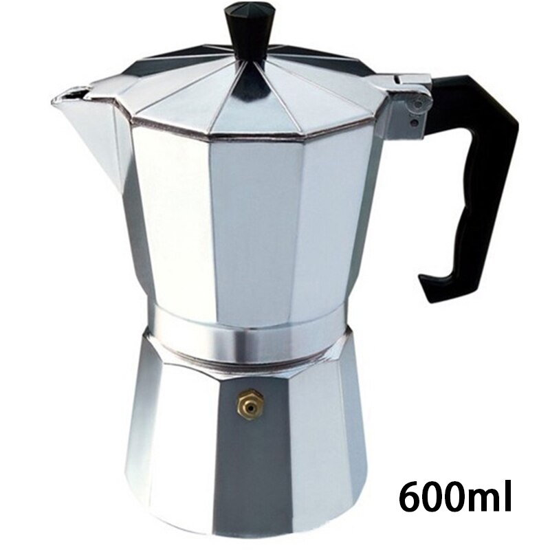 Practical Moka Coffee Pot Aluminum Coffee Maker Durable Moka Cafeteira Expresso Percolator Pot 50/100/150/300/450/600ml: 600ml