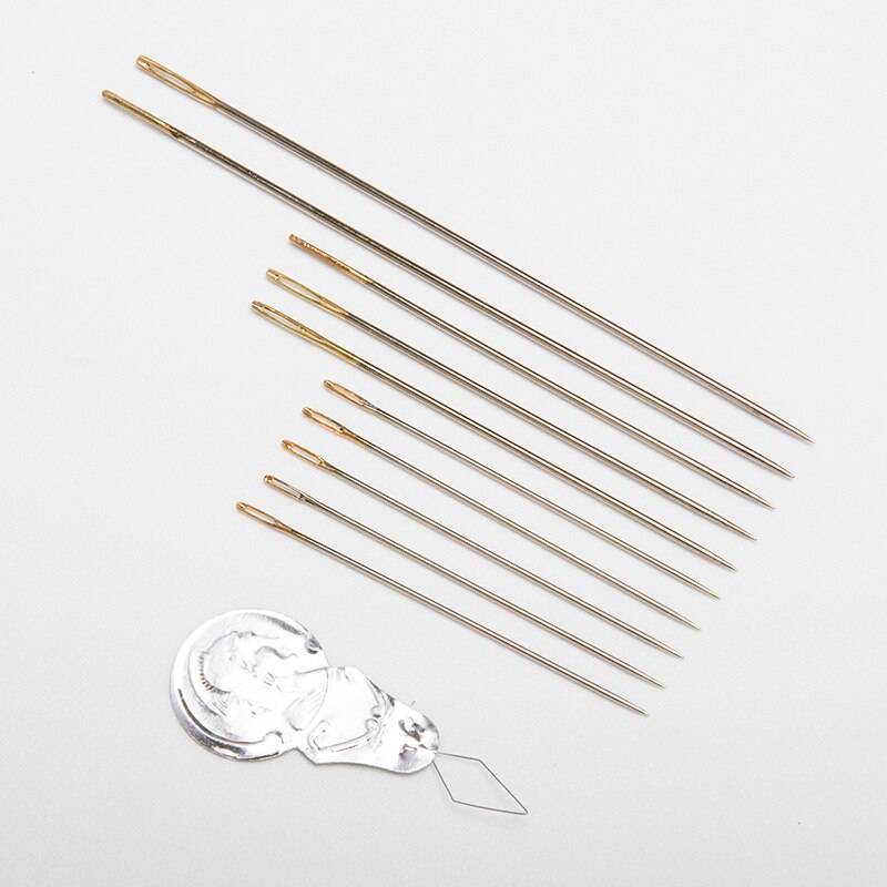 10pcs/Set Multi Purpose for Household Large Eye Cross Stitch Needles Sewing Needle Embroidery Tool Gold Plated Steel