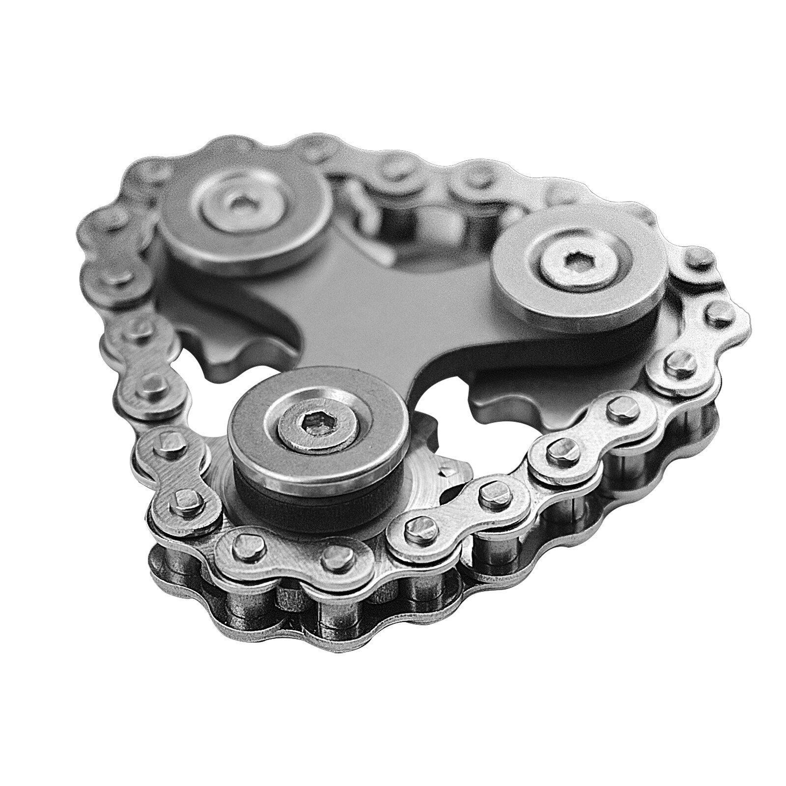 Fingertip Gyro Sprocket Novelty Chain Toothed Flywheel Fingertip Toys Education Lightweight Portable Toy: Silver S