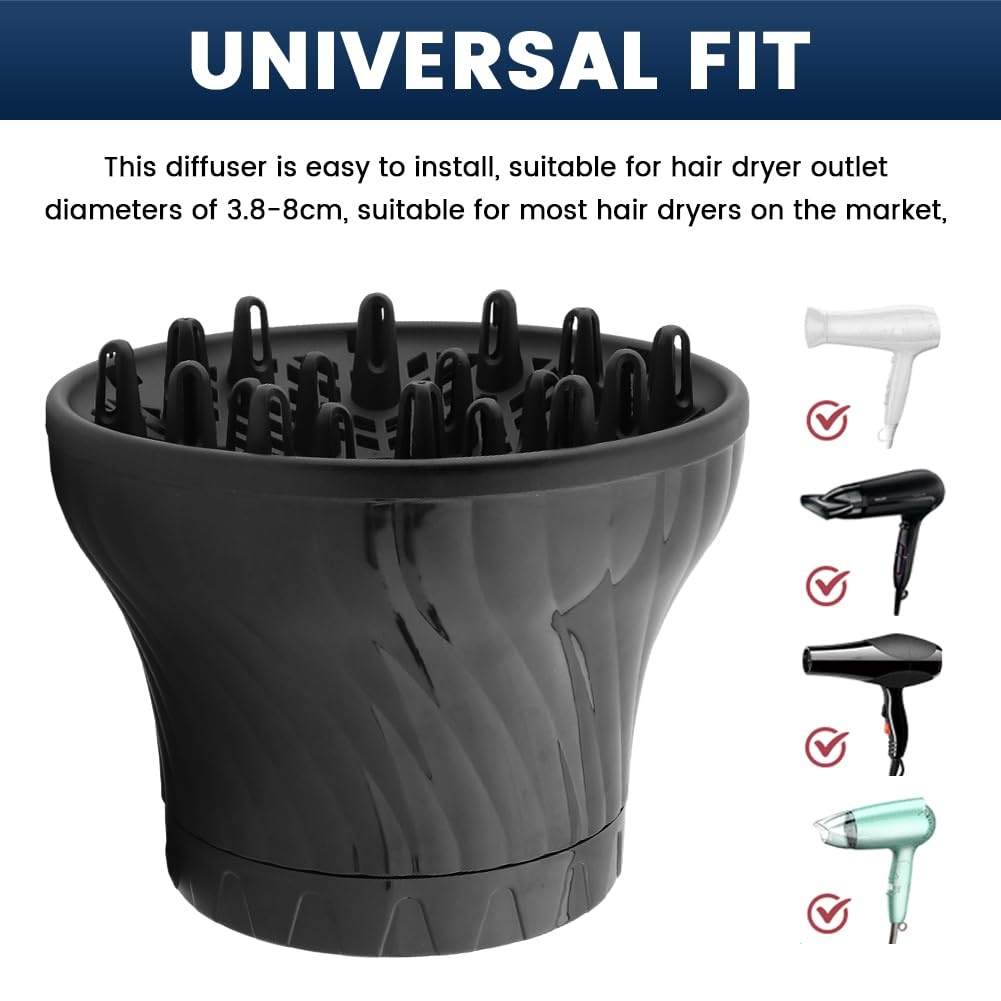 Barbershop Universeller verstellbarer Locken-Diffusor für Schlagtrockner mit drehbarem , lockiges Haar, große Windhaube, fest