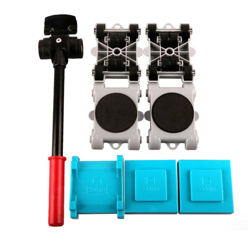 8pcs/set Furniture Mover Tool Set Transport Shifter Lifter Wheels Heavy Stuffs Moving Wheeled Roller Bar Easy to Move Furniture