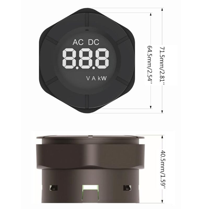 DC 0-300V Round Power Meter Wattmeter Car Power Gauge 3000W 30kW 10A 100A with Shunt Reverse Protection PZEM-019W