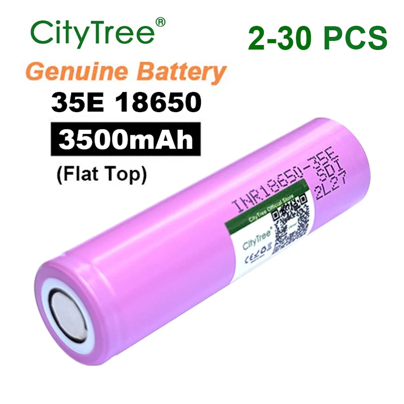 18650 Battery 100% Genuine INR18650-35E 3500mAh 3.7V 20A Rechargeable 18650 Lithium Ion Battery for Toys Power Tools Flashlight