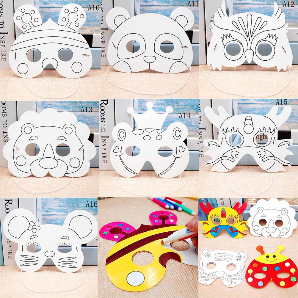 Cartoon Animal Painting Mask Kindergarten Preschool Graffiti Art Crafts Toys Color Drawing Toys for Children Kids