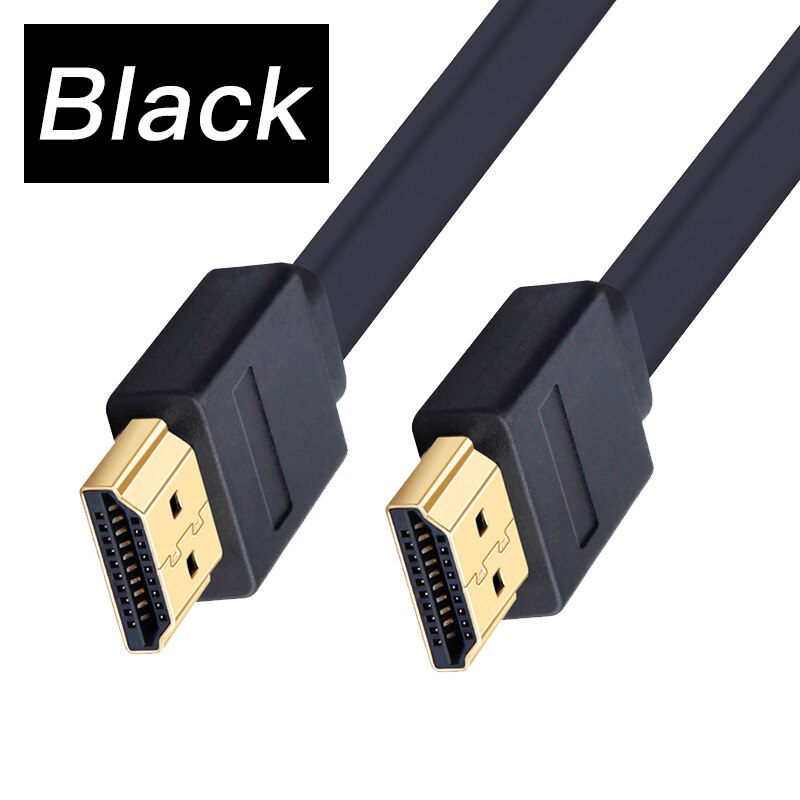 Lungfish de alta velocidad cable HDMI plano apoya 3D resolución Ethernet 1080P de Retorno de Audio 0,3 M 1M 1,5 M 2M 3M 5M 7,5 M 10M 15M: black / 15 m