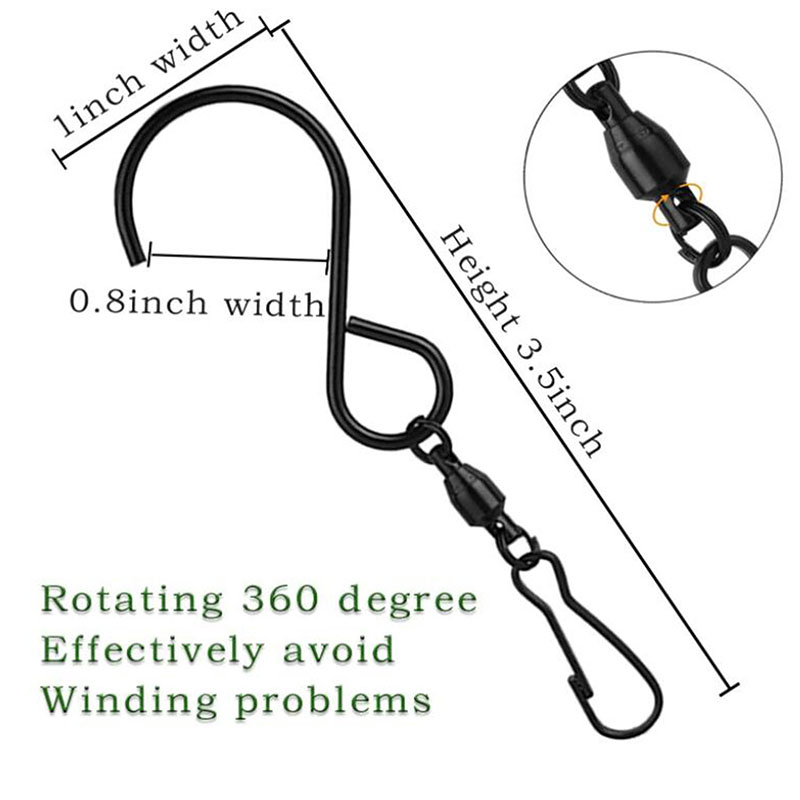 8pcs Swivel Hooks Clips for Hanging Wind Spinners Wind Chimes Crystal Twisters Party Supply Rotating Display S Hooks