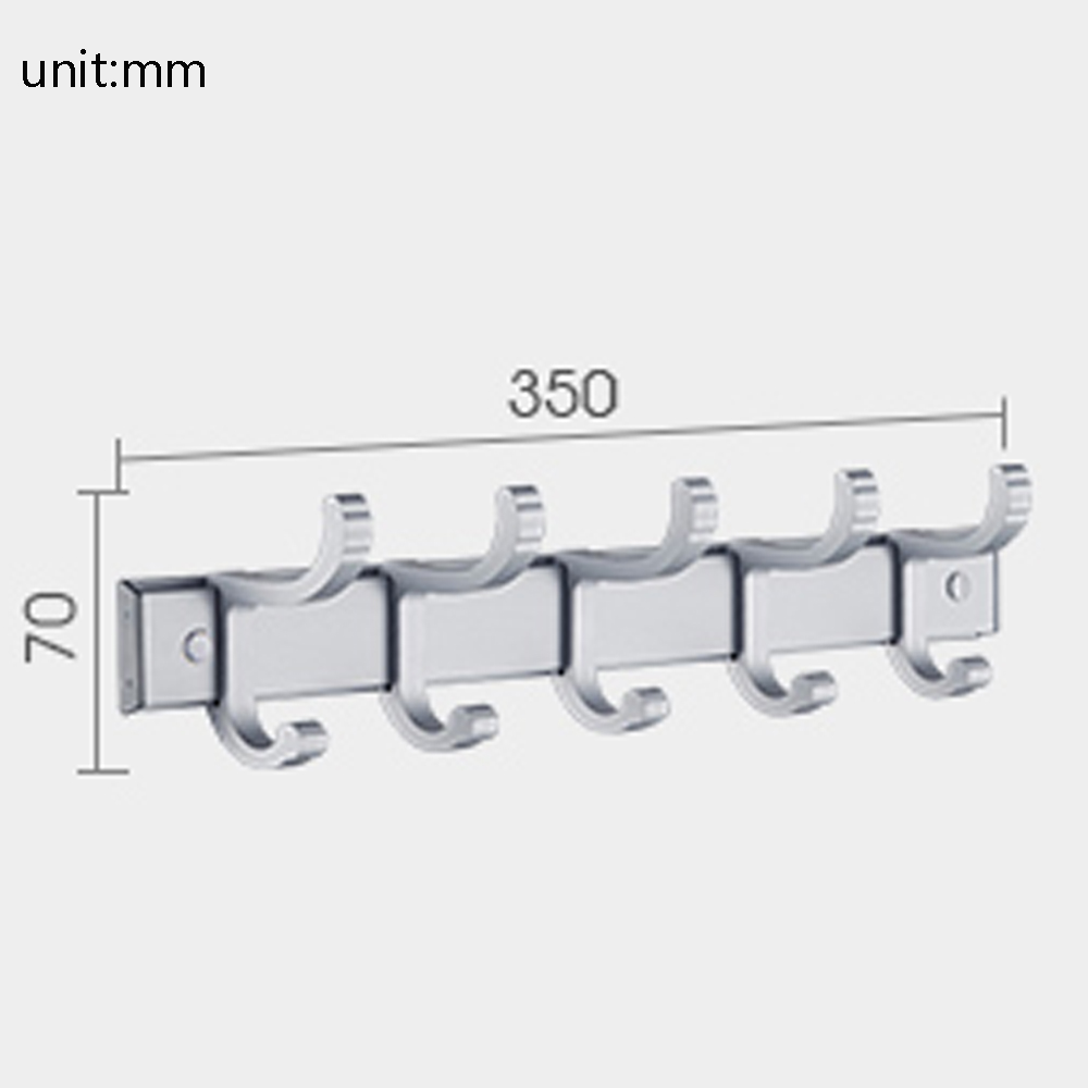 Crochet mural porte-manteau en aluminium, espace libre poinçon porte-manteau wx7241111: 5 hook