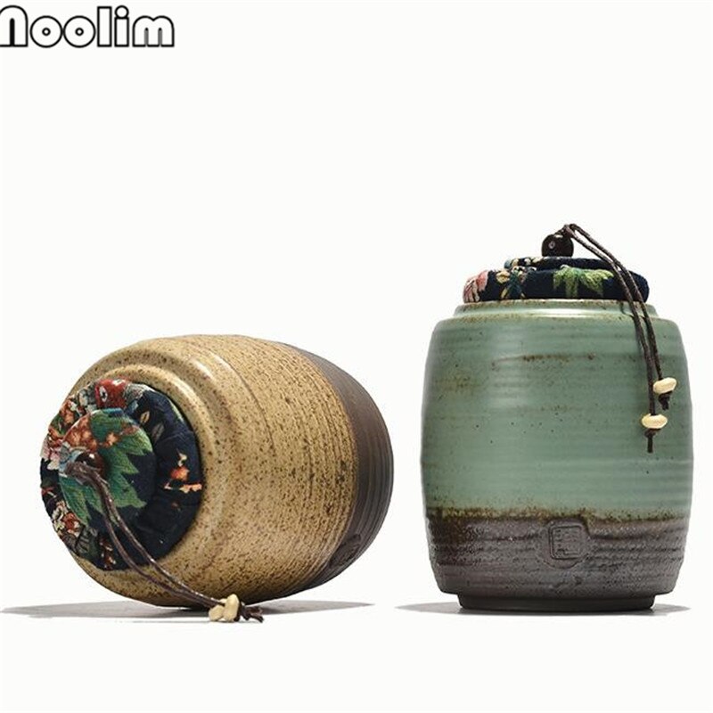 Handmade Coarse Pottery Antique Tea Canister Ceramic Sealed Jar Kung Fu Tea Ceremony Accessories Antique Storage Containers