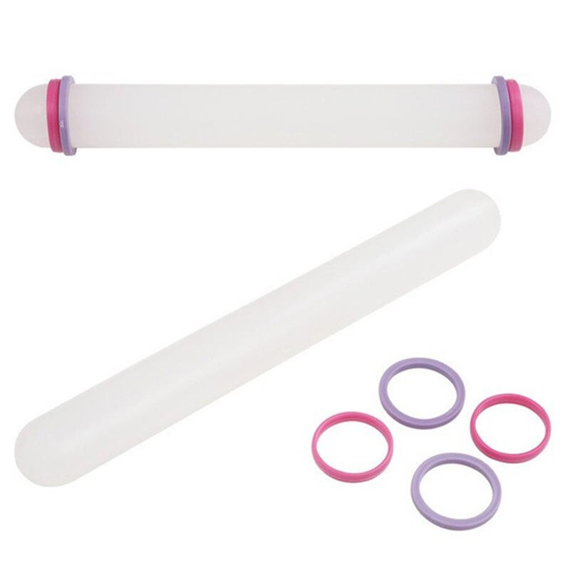 Non-stick Glide Fondant Rolling Pin Fondant Taart Deeg Roller Decorating Cake Ambachten Bakken Koken Tool Wit 23Cm