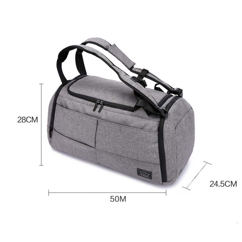 35L hommes multifonction sac de voyage cabine bagages hommes sacs de voyage grande capacité noir gris sac à dos toile décontracté sac de sport