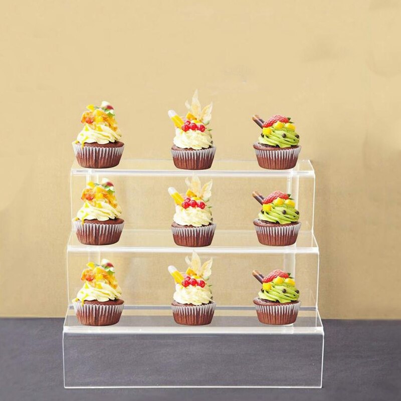 3 Tier Acrylic Cupcake Display Stand Cake Display Stand Desserts Holder Collections Organizer and Cosmetic Items Shelf Small Pla
