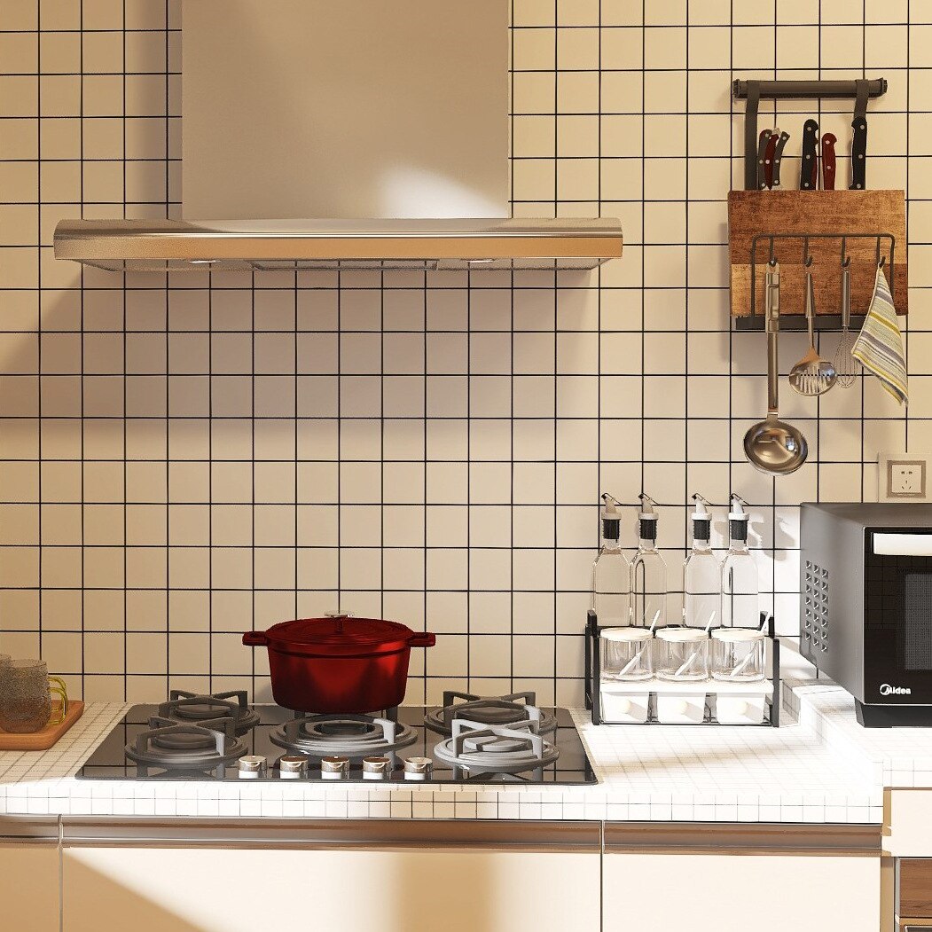 Sticky Wallpaper Imitation Ceramic Tile Grid From Kitchen Stickers Waterproof and Oil Thickening The Bathroom Toilet Wallpaper: Style 3